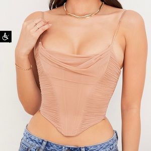 House of cb Lottie beige mesh drape corset